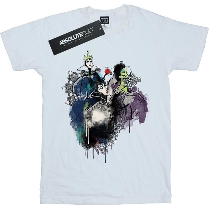 Disney Dames/Dames Villains Schets Katoenen Vriendje T-shirt (Wit)