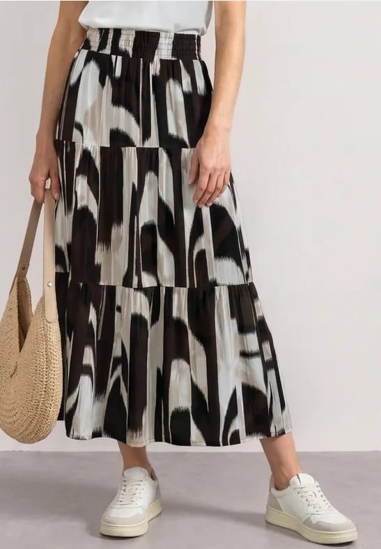Maxirok met volants en print