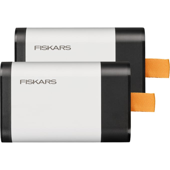 Fiskars 12V 4Ah Accu Dubbelpack Met USB C En Powerbankfunctie