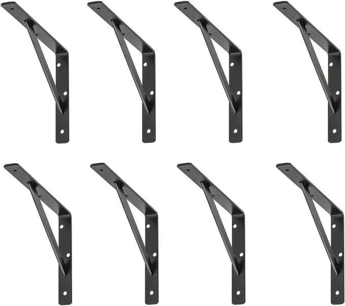 siwitec plankdrager 300 x 200 x 30 mm, zwart, set van 8, draagvermogen 150 kg, plankdrager, webconsole