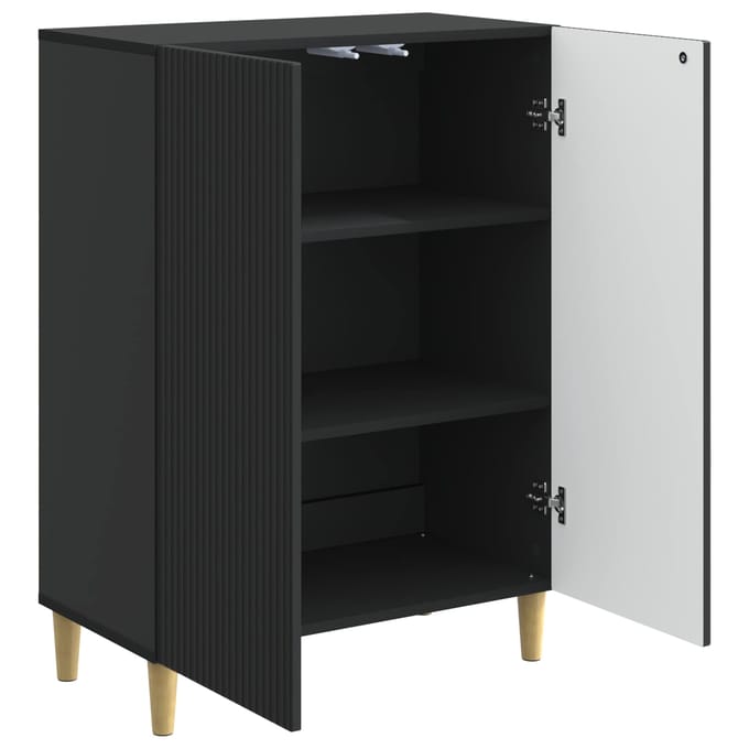 vidaXL - Dressoir - Zwart - 66 - x - 34,5 - x - 90 - cm - Bewerkt - hout