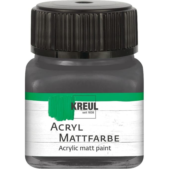 KREUL acryl matte verf, 20 ml - Grafietgrijs