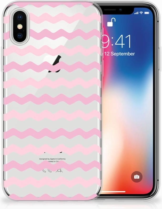 Apple iPhone X | Xs TPU bumper Waves Roze