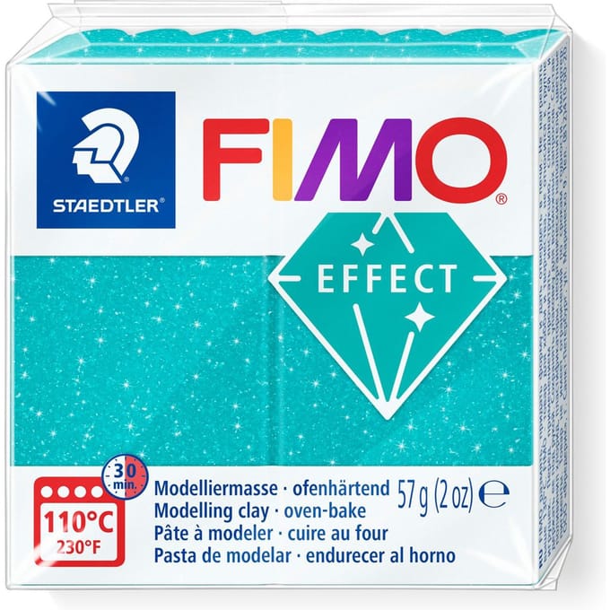 FIMO effect ovenhardende boetseerklei standaard blokje 57 g - galaxy turkoois