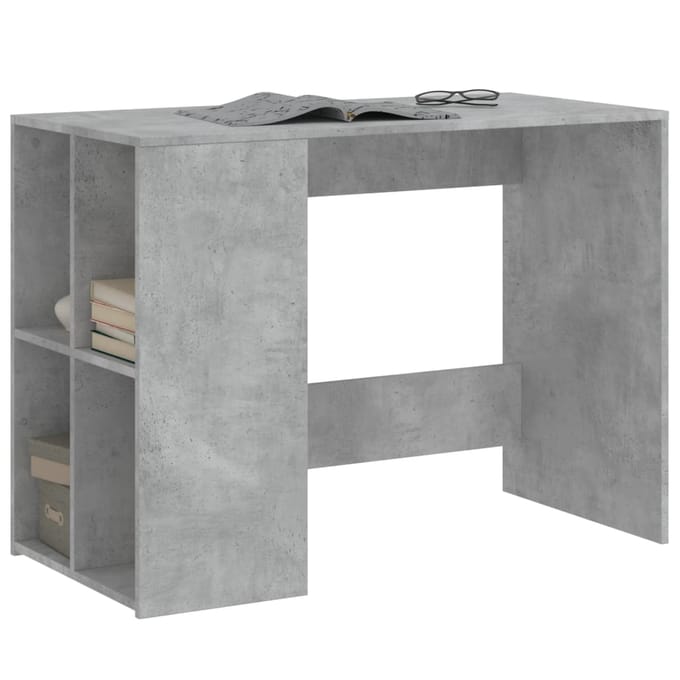 vidaXL - Bureau - 102x50x75 - cm - bewerkt - hout - betongrijs