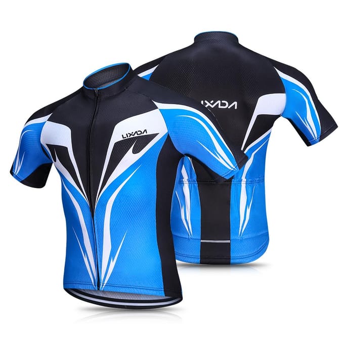 Lixada herenfietsshirt, ademend, sneldrogend, fietsen met korte mouwen M blue