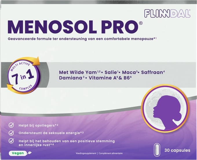 Flinndal Menosol Pro - ter ondersteuning van een comfortabele menopauze - 30 capsules