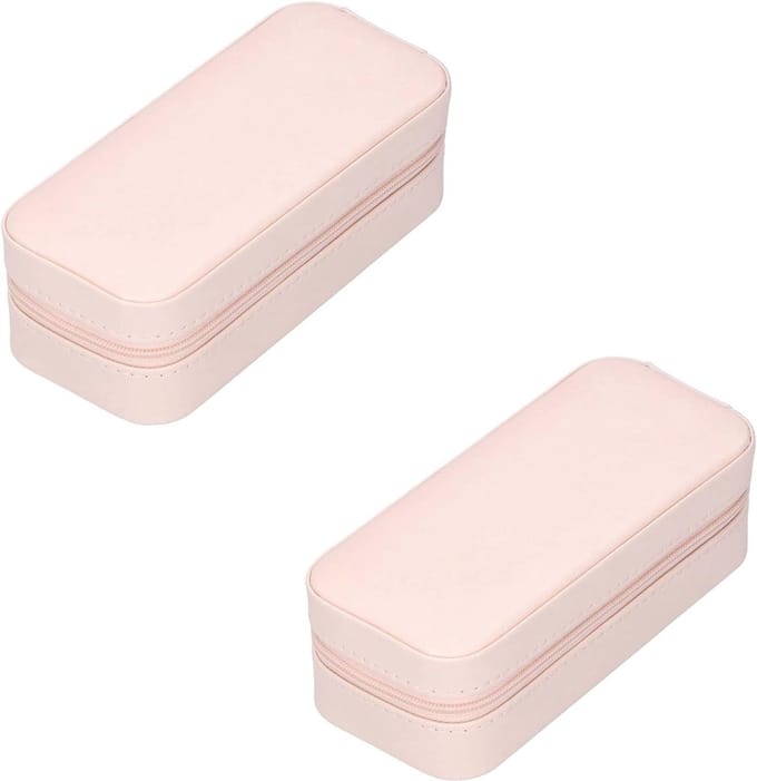 Sieradendoos - Reis organizer - Sieraden opbergen - Compact formaat - 2 stuks - Roze