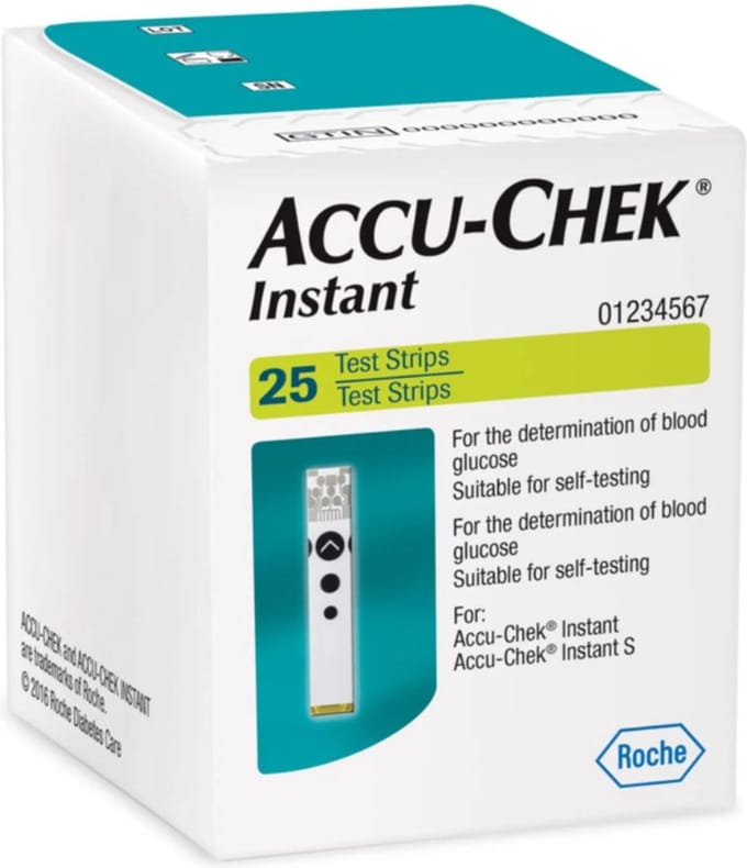 3x Accu-Chek Instant Teststrips Accu chek - Het testen duurt 5 seconden - Hoeveelheid bloed 0.6µl