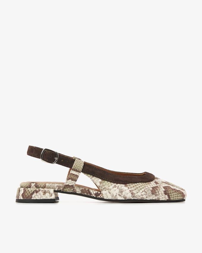 VIA VAI Julie Xena Slingbacks Dames - Leer - Groen - Maat 37