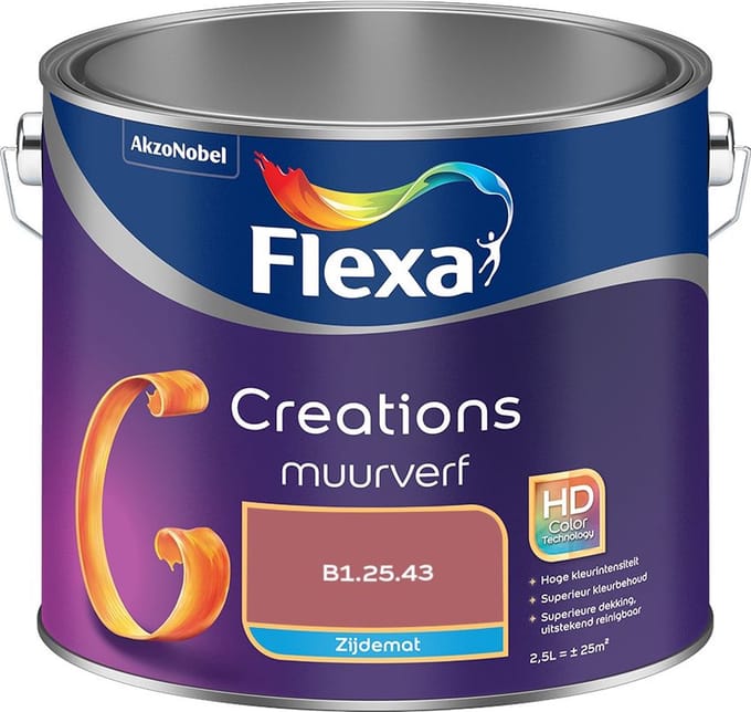 Flexa - Creations Muurverf Zijdemat - B1.25.43 - Mengverf - 2,5 L