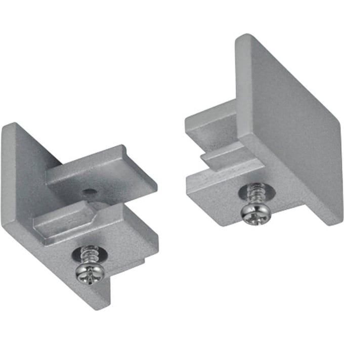 Spanningsrail Eindkap - 2 Stuks - DUOLINE - 2 Fase - Mat Titaan