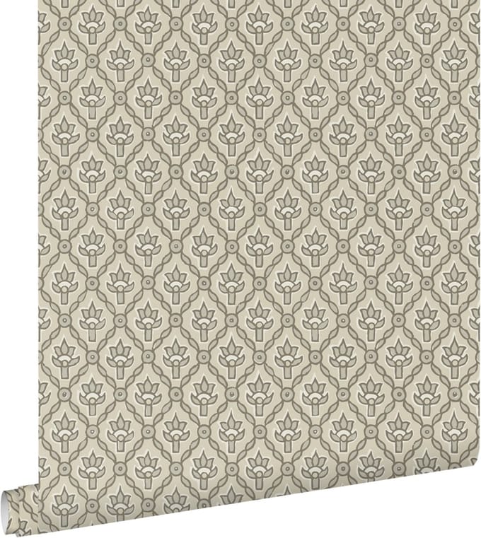 ESTAhome behang vintage bloemen grijs - 50 x 900 cm - 132012