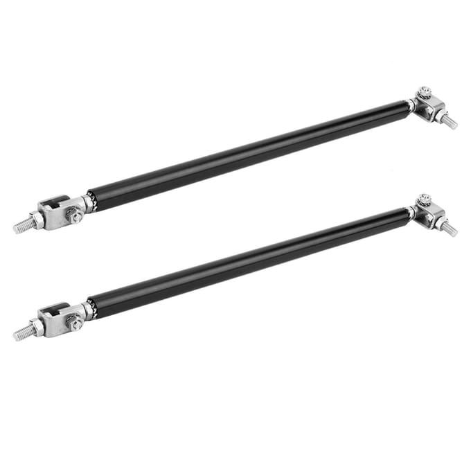 2 stuks Verstelbare Voorbumper Lip Splitter Stutstang Trekstang Ondersteuningsbalk RVS black