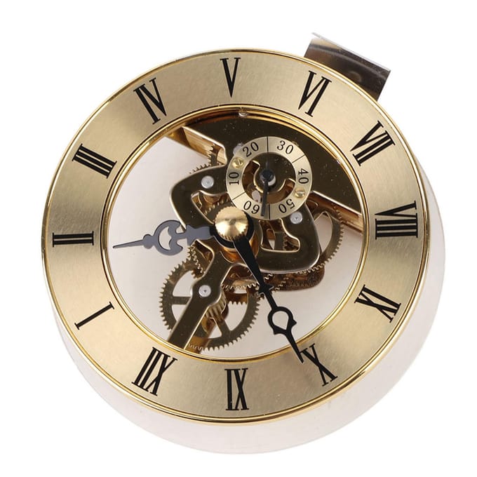 Metaal 86mm Ingebouwde Klok Inzetstuk Quartz Klokhoofd Bureau Knutselklok Accessoires beige
