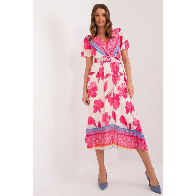 Sunset Citrus Wrap Dress - Fuchsia / Einheitsgröße