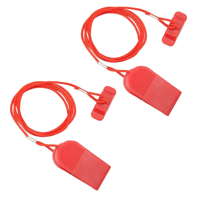 2 STUKS Loopband Universele Veiligheidssleutel Loopmachine Sleutel Magneet Loopband Sleutel Rechthoek Rood red
