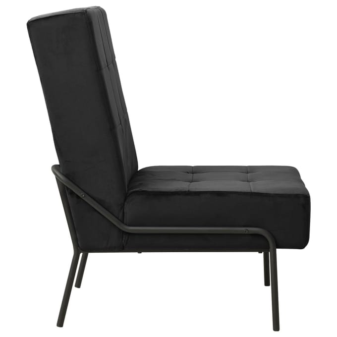 vidaXL - Relaxstoel - 65x79x87 - cm - fluweel - zwart