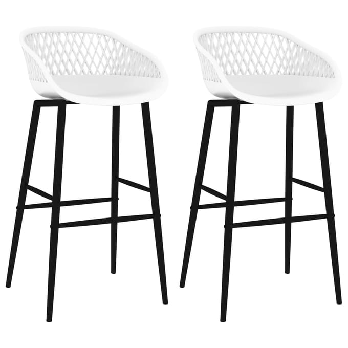 vidaXL - Barstoelen - 2 - st - wit