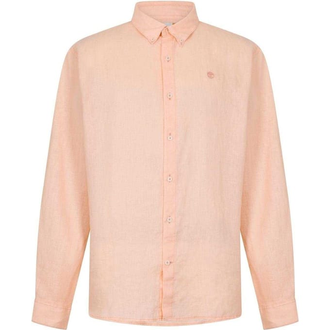 Timberland Heren Linnen Relaxed Fit Overhemd (Perzik)