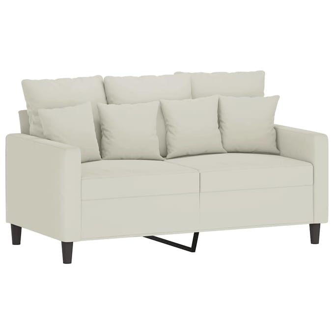 vidaXL - 3-delige - Loungeset - met - kussens - fluweel - crèmekleurig