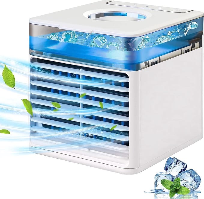 Luchtkoeler Klein - Draagbare Luchtkoeler - Luchtbevochtiger - Airco Koeler - Bureau Ventilator