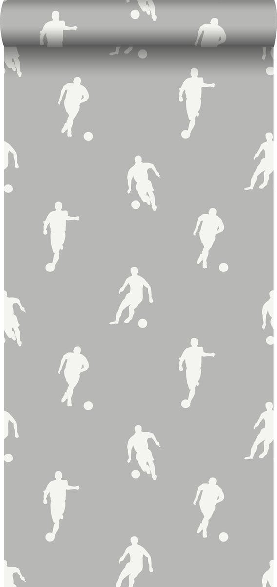 ESTAhome behang voetbalspelers grijs - 53 cm x 10.05 m - 128801