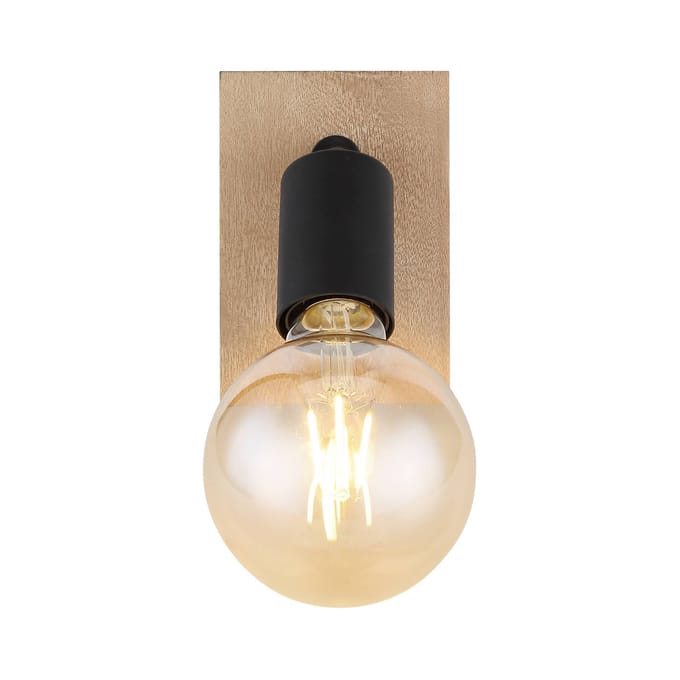 Globo Wandlamp Martha met houtplaat