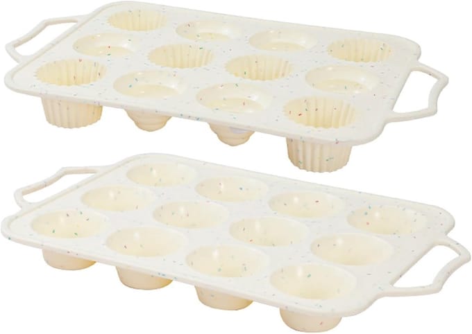 Muffinvorm 2-pack - Cupcake bakvorm - Bakken in oven - Metalen frame - 12 muffins