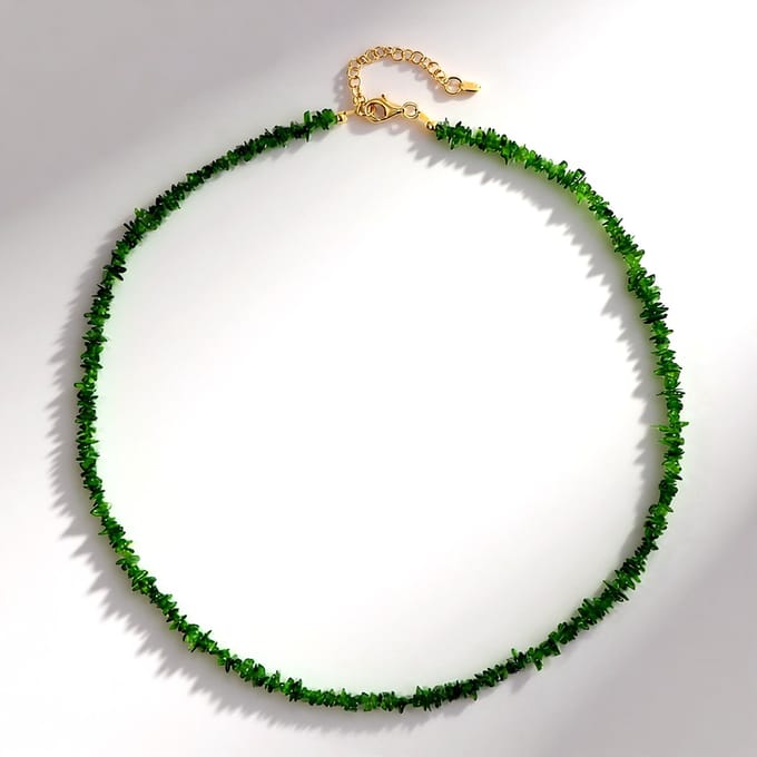 Russische Diopside verguld zilveren ketting