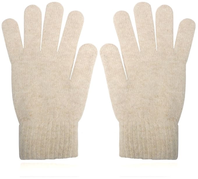 Zachte Dameshandschoenen - Beige - Kasjmir-look in Small/Medium