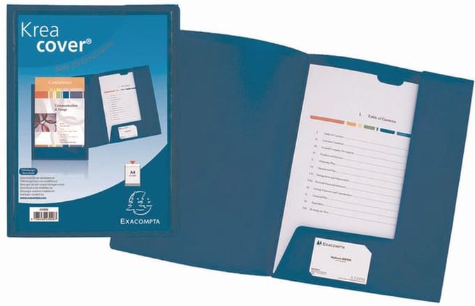 Exacompta Kreacover®Personaliseerbare Presentatiemap - soepele PP - A4 - Blauw - 43502E