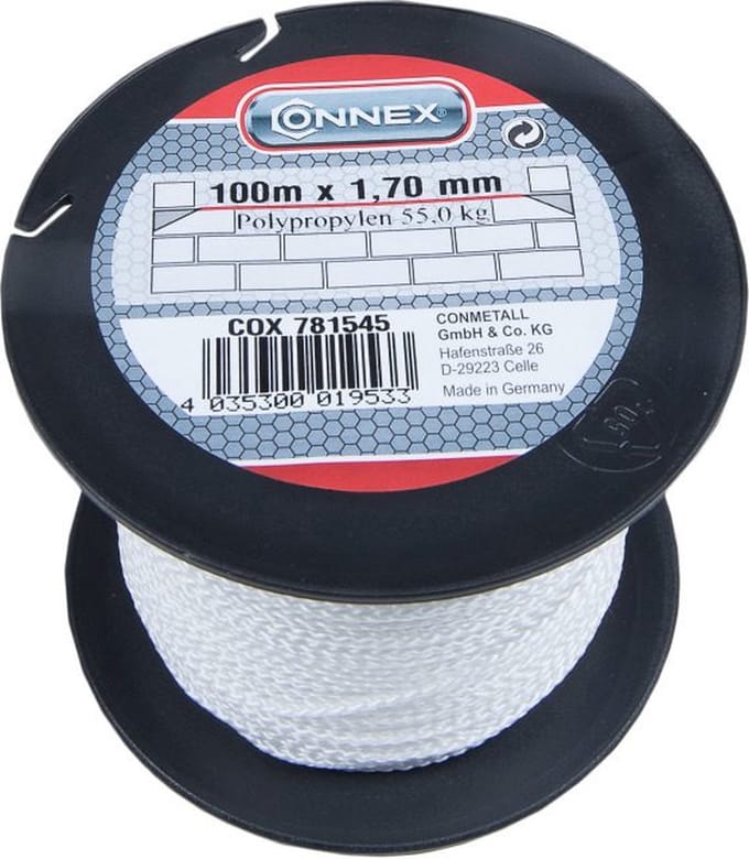 Paslijn voor Tegels 100 m x 1,7 mm Wit Polypropyleen