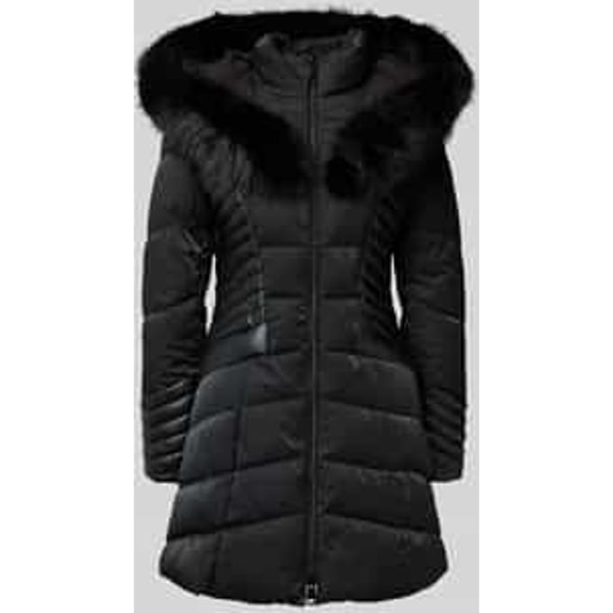 Regular fit gewatteerde lange jas met tweewegsritssluiting, model 'Oxana'