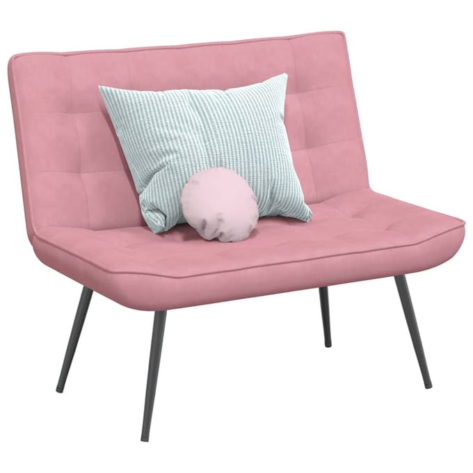 vidaXL - Bankje - 110x74x84 - cm - fluweel - roze