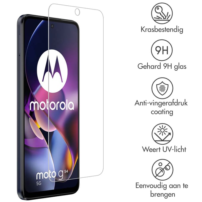 Accezz Screen Protector - Geschikt voor Motorola Moto G54 - Gehard Glas Screenprotector