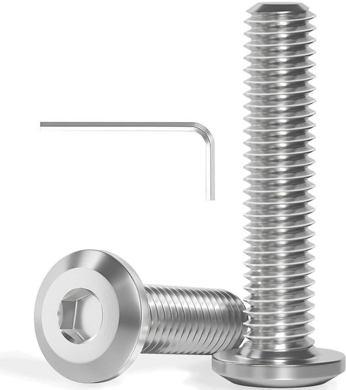 20 stuks M8x30 platte kopschroeven binnenzeskant RVS A2 V2A volledige schroefdraad bevestiging