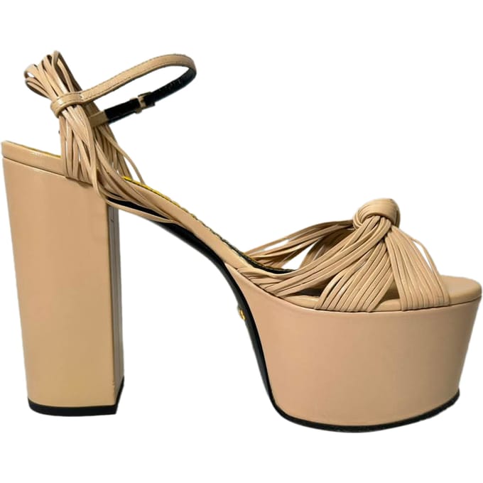 Gucci Crawford Knot platformhakken in nude leer