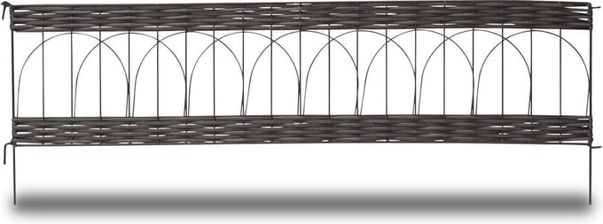 PVC rotan rond - Tuinrand Behuizing - Gazonrand Palissade 35 x 100 cm Antraciet 06464