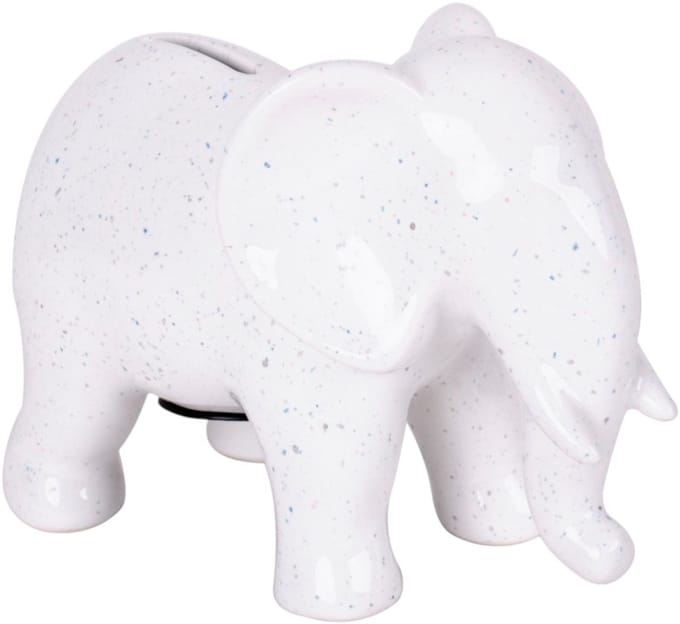 Witte spaarpot olifant keramiek - Helio Ferretti