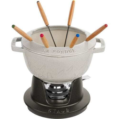 STAUB SPECIALITIES - Fondue set - Ø 200mm - Gietijzer - Witte truffel