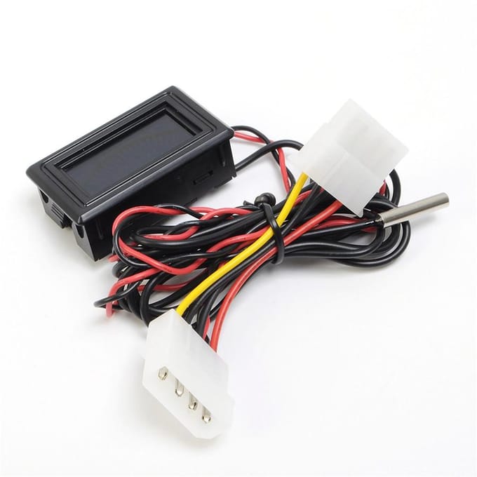 1x Auto SUV Digitale Display Meter Olie/Water Laadkoeler Temperatuur Celsius Meter + Sonde black