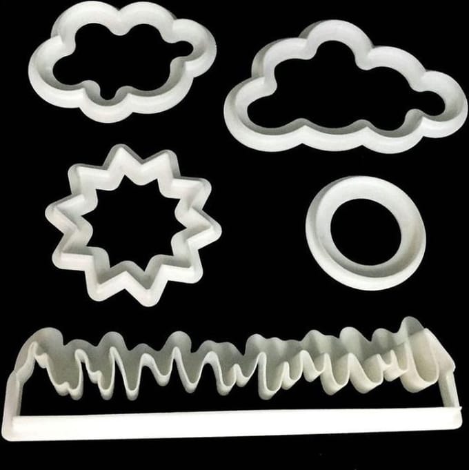 Uitsteekvorm Landschap - Fondant Uitstekers - Set van 5