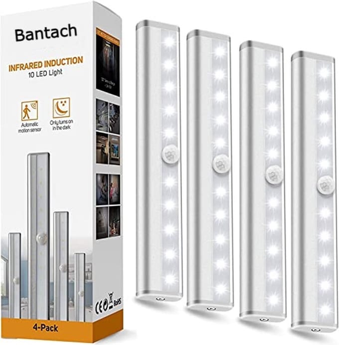 Keukenverlichting - LED kastverlichting - op batterij - met bewegingssensor - keuken lamp - set van 4