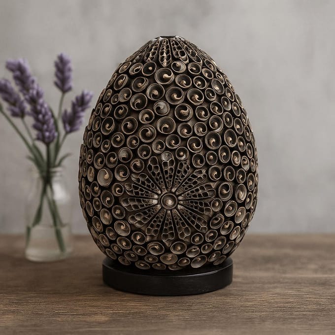 Boho Schelpenlamp - Chocolade Twist Ovaal - 20 cm