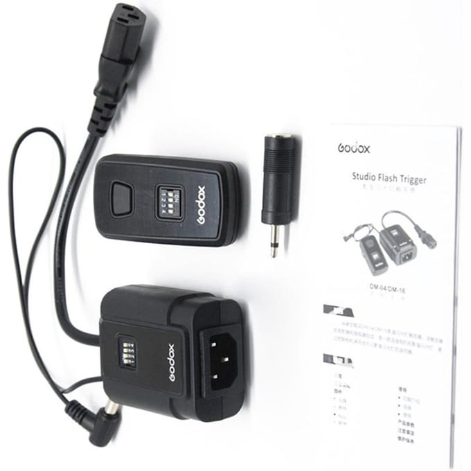 DM-16 16-kanaals studioflitstrigger, draadloze afstandsbediening en ontvanger gray