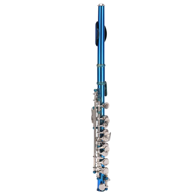 Piccolo Fluit Cupronikkel Blauw +E Toets Frans 6 Gaten Piccolo's Toetsinstrument voor Beginner blue