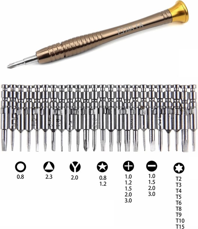 Let op type!! JIAFA JF-8129 24 in 1 Professional Multi-functional Screwdriver Set with Carrying Bag (Gold)