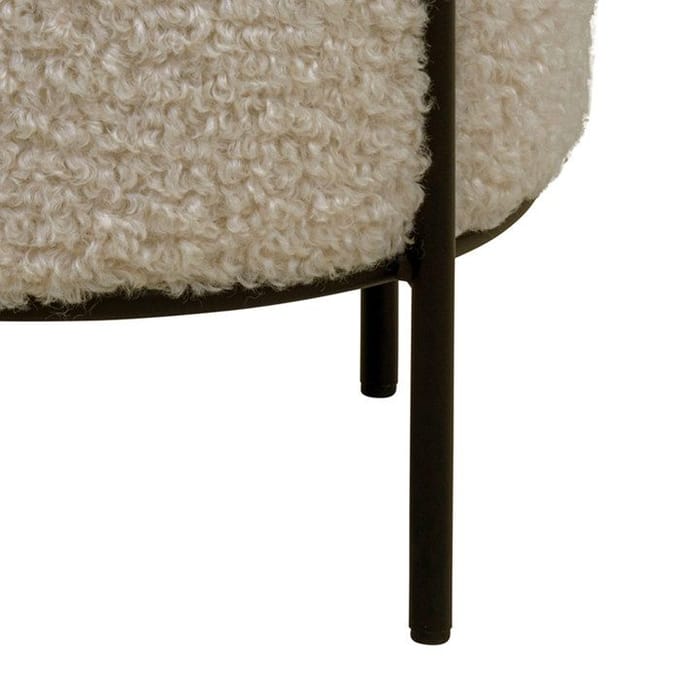 Alford Pouf - Poef in grijsbruin kunstlamsleer