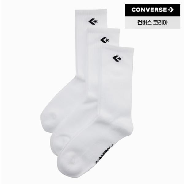 Converse 3-pack Basic Chevron Sportsokken Sport Golf Wandelen Wit Uc0571 001 L white